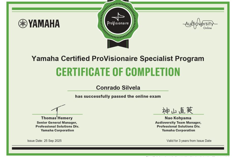 Yamaha ProAV Specialist Conrado Silvela
